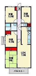 サンパーク引野2 4LDKの間取図画像