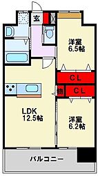 ギャラン穴生 2LDKの間取図画像