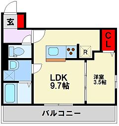 D-room東浜町 1LDKの間取図画像
