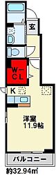 シャルム・コッティ2 1Kの間取図画像