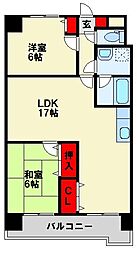 東二島第4晴和ビル 2LDKの間取図画像