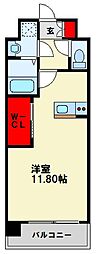 レジェンド岡田 ワンルームの間取図画像