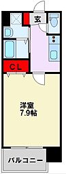 ギャラン菅原 1Kの間取図画像