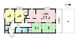カーサ上条 4LDKの間取図画像
