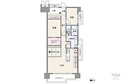 セルヴィオ3番館 2LDKの間取図画像