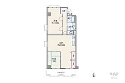 阪急逆瀬台マンション 2LDKの間取図画像