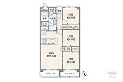 宝塚御殿山マンション 3LDKの間取図画像