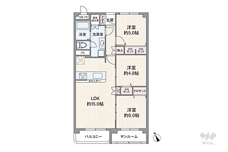 3LDK 間取り
