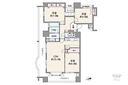ライオンズマンション宝塚武庫川町 3LDKの間取図画像