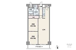 日興宝塚南口スカイマンション 2LDKの間取図画像