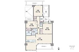 ラ・ビスタサウステラス2番館 3LDKの間取図画像