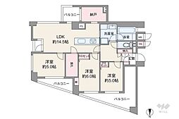 グランプレイズ宝塚南口 3LDKの間取図画像