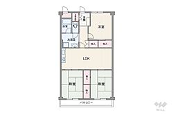 ベルメゾン仁川 3LDKの間取図画像
