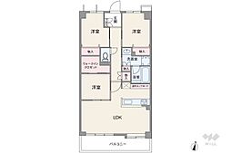 エンゼルハイムパークステージ四番館 3LDKの間取図画像