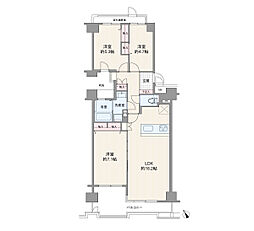 ロイヤルコート逆瀬川 3LDKの間取図画像