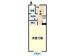 パロス四町目 1Kの間取図画像