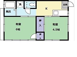 ハイツ北双 2Kの間取図画像