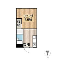 サンシティ久世原 1Kの間取図画像