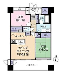 D'クラディアいわき 2LDKの間取図画像