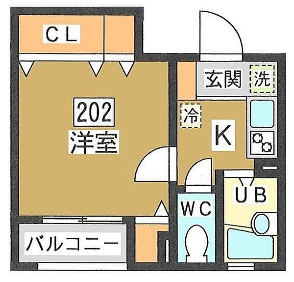 神奈川県川崎市中原区丸子通1丁目(賃貸マンション1K・2階・20.54㎡)の写真 その2