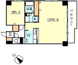 神奈川県川崎市高津区末長1丁目（賃貸マンション1LDK・5階・56.52㎡） その2