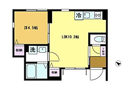仮)大田区鵜の木3丁目アパート 1LDKの間取図画像