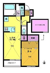 ルトワミツゾウ 1LDKの間取図画像