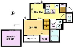 アプリコット 1Kの間取図画像