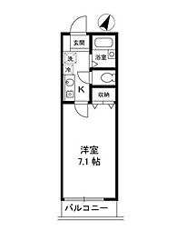 東京メトロ日比谷線 入谷駅 徒歩5分の賃貸マンション 4階1Kの間取り