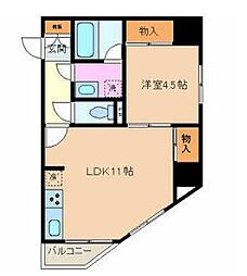 都営浅草線 東日本橋駅 徒歩2分の賃貸マンション 8階1LDKの間取り