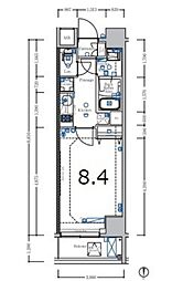東京メトロ半蔵門線 押上駅 徒歩3分の賃貸マンション 4階1Kの間取り