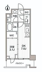 JR総武線 両国駅 徒歩9分の賃貸マンション 8階1DKの間取り