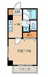 つくばエクスプレス 浅草駅 徒歩1分の賃貸マンション 3階1Kの間取り