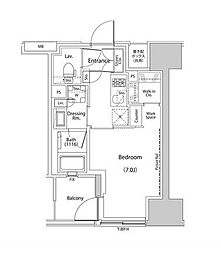 ザ・パークハビオ人形町レジデンス 1Kの間取図画像