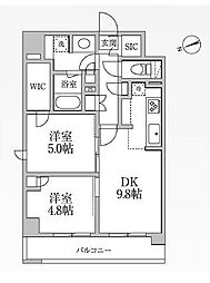 レジディア新御徒町2 2LDKの間取図画像