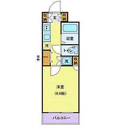 スカイコート日本橋浜町3 1Kの間取図画像