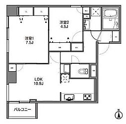 ベルフォーレ御徒町 2LDKの間取図画像