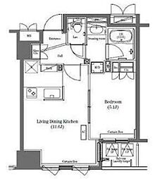 コンフォリア日本橋 1LDKの間取図画像