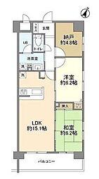 ルミエール東神田 2LDKの間取図画像