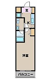 カスタリア蔵前 1Kの間取図画像