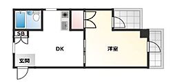 BLE-TATEKAWAビル 1DKの間取図画像