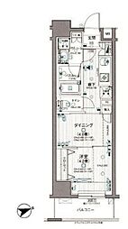 日神デュオステージ浅草三筋 1DKの間取図画像