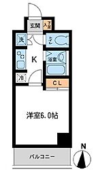 グローバン森下 1Kの間取図画像