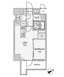 ビエラコート日本橋久松町 1LDKの間取図画像
