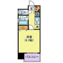 VIDA日本橋EAST 1Kの間取図画像