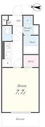 エムズ両国亀沢 1Kの間取図画像
