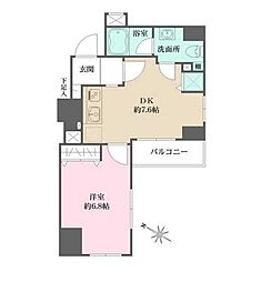 スパッジオ蔵前 1DKの間取図画像