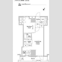 プラウドフラット東神田 1LDKの間取図画像