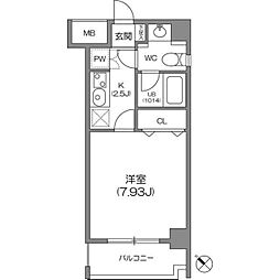ルクレ森下レジデンス 1Kの間取図画像