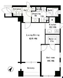 パークアクシス日本橋人形町 1LDKの間取図画像